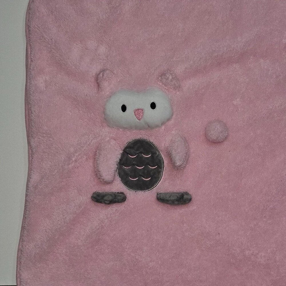 My Pet Blankie Pink Gray Owl Blanket Fleece Baby Girl Security Lovey